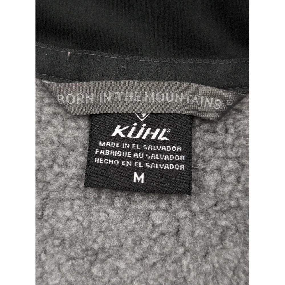 Kuhl Pullover Mens Medium Gray Fleece 1/4 Zip Hiking Thumbholes Pockets